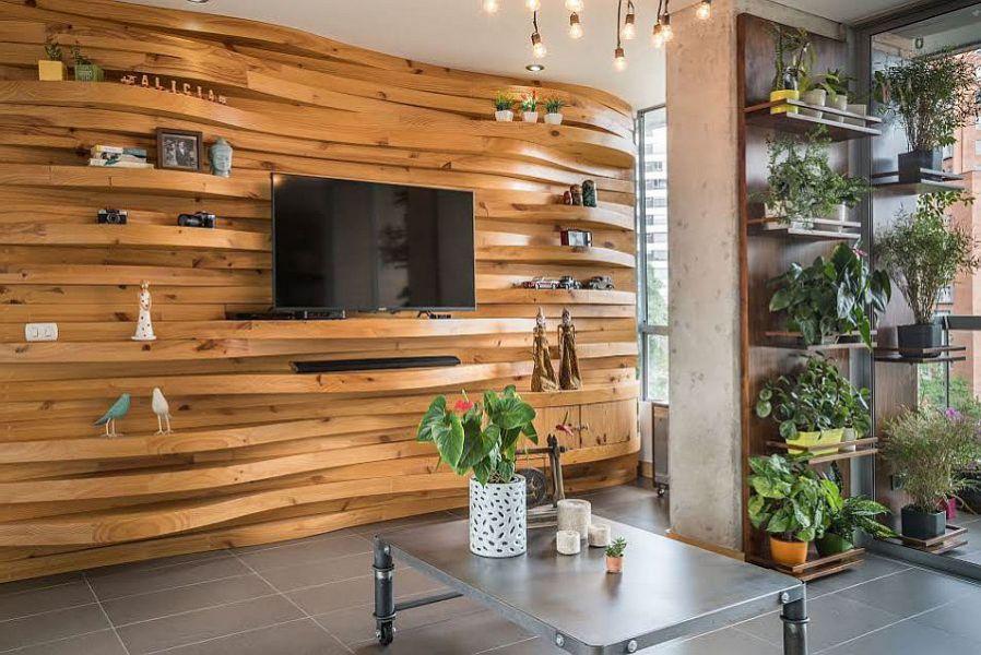 10 mẫu kệ gỗ trang trí phòng khách đẹp