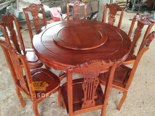 Bộ bàn ghế gỗ hương phổ biến trong gia đình truyền thống