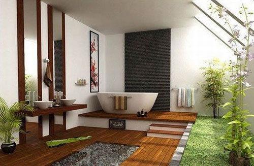 Thiết kế không gian nhà tắm đẹp với đầy sắc xanh thiên nhiên