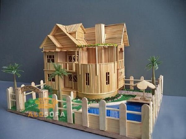 Cách làm nhà bằng tăm tre mô hình đẹp mà đơn giản cho người mới